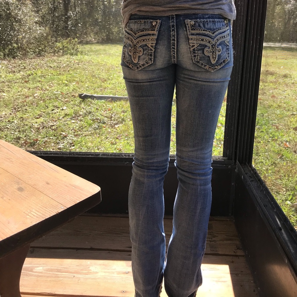 ‼️On Hold‼️ Distressed rock revival jeans